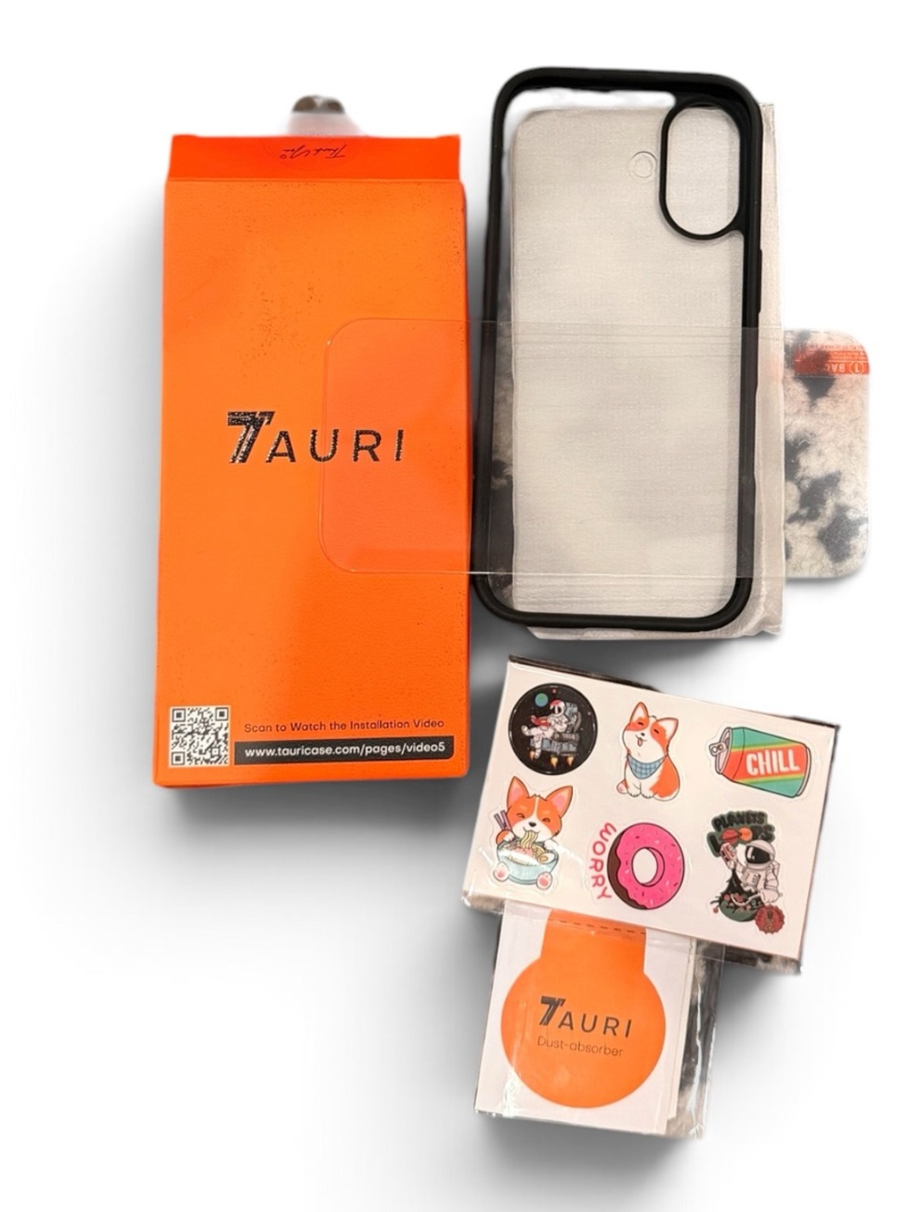 New - tauri iPhone case- iPhone 17-Clear Black Bumper Phone Case with Accessorie